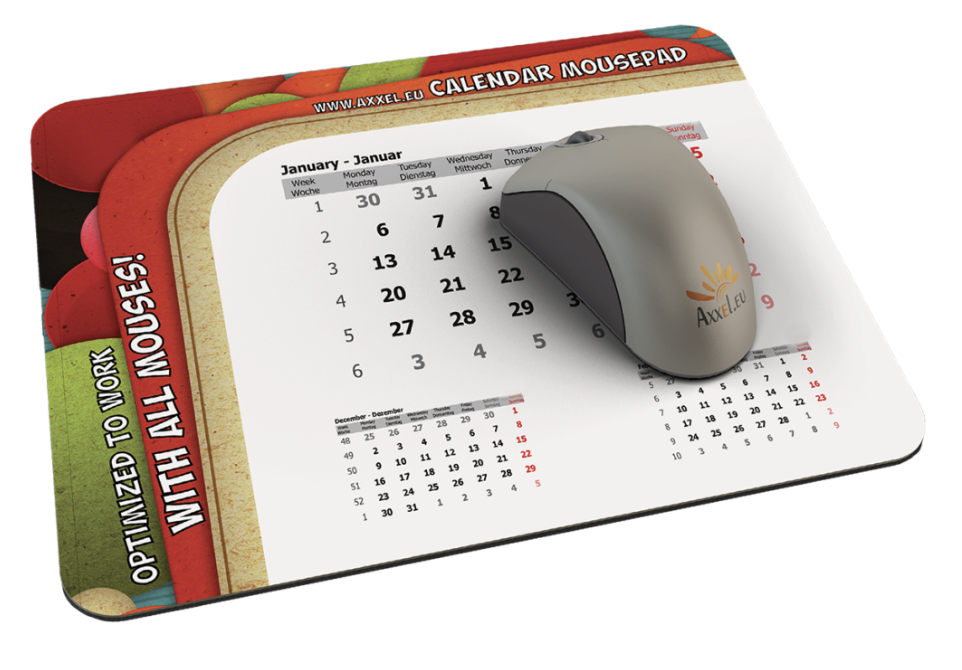 calendar mousepad custom